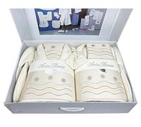 Tex family Completo Bagno in Spugna Ricamato Antico Barocco 14 Pezzi Idea Sposa