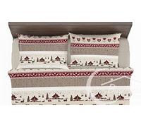 Tex family Completo Lenzuola Tirolese VALBADIA in Puro Cotone Made in Italy - Una Piazza