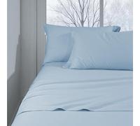 Tex family Completo Lenzuolo Invernale Flanella Tinta Unita Azzurro - 100% Cotone Felpato, Anti-Pilling, Caldo & Morbido, Made in Italy - Francese 140x200 Cm