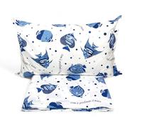 Tex family Completo Letto Cotone “Com’è Profondo il Mare” - Lenzuola Estive con Pesci Blu - Design Marinaro Made in Italy - Una Piazza