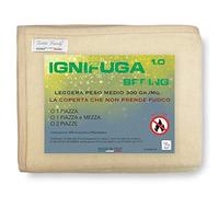 Tex family Coperta IGNIFUGA Spring antifiamma Peso Medio 1.0 ANTIFUOCO Classe 1 Omologata Made in Italy Beige - 1 Piazza