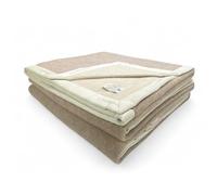 Tex family Coperta in Puro Cashmere Pettinato Made in Italy - Morbidezza e Comfort Termico, Modello Bicolore Tortora Beige - Cm. 220x260-2 Piazze