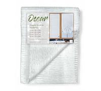 Tex family Coppia Tenda Vetro Oscar Bianco - Moderna Semitrasparente in Poliestere Rigato - 2 Teli Eleganti, Lavabile, Pronta all'Uso - COPPIA (2 TELI) CM. 70X240