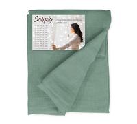 Tex family Coppia tendine vetro moderne SIMPLY Verde - tessuto poliestere bouclè semitrasparente, orlino tunnel - COPPIA (2 TELI) CM. 60X240