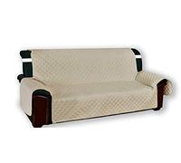 Tex family COPRIDIVANO BEIGE salvadivano VIVY TRAPUNTATO piano liscio ECRÙ - 3 POSTI seduta cm. 170