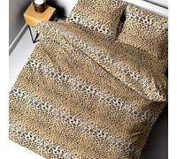Tex family Copripiumino Leopardato - Set Letto in Puro Cotone 100% - Singolo, Piazza e Mezza, Matrimoniale - Made in Italy - Cm. 200X200