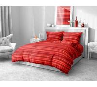 Tex family Copripiumino Stripe rosso in morbida microfibra | Manopesca | lavabile in lavatrice | Made in Italy - MATRIMONIALE 2 PIAZZE CM. 250X200