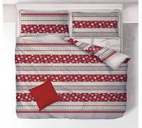 Tex family Copripiumino Tirolese Dis. CORVARA Montagna in Puro Cotone Made in Italy - Matrimoniale 2 PIAZZE CM. 250X200