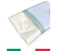 Tex family Cuscino Memory Foam Aloe Vera 45x75x15 cm - Guanciale Anatomico Cervicale Traspirante e Anallergico - Fodera Sfoderabile con Cerniera - Made in Italy