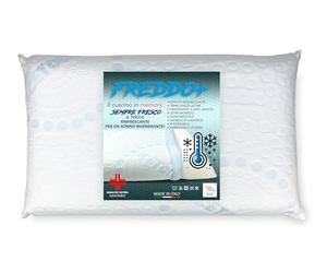 Tex family Cuscino Memory Foam FREDDO+ 75×45 cm - Effetto Ice-Touch Rinfrescante - Ergonomico Cervicale - Made in Italy, Sfoderabile