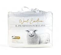 Tex family Piumino Invernale in pura Lana 100% Naturale, Wool Emotion, Rivestimento in Cotone Bianco Morbido, Profilo Argentato, 500gsm - MATRIMONIALE MAXI CM. 250X220