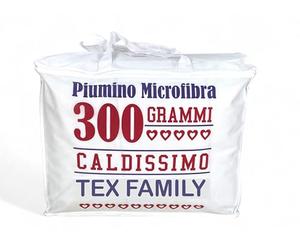 Tex family Piumino Letto Invernale Bianco 300 gr/mq - Microfibra Morbida e Poliestere Anallergico - Caldo e Traspirante - 1 PIAZZA