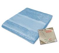 Tex family Set Asciugamani Bagno Tosca © in Spugna di Cotone 100% da Ricamare Punto Croce 1+1 Viso e Ospite - Azzurro