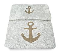 Tex family Set asciugamani in puro cotone made in italy (Ancora nocciola)