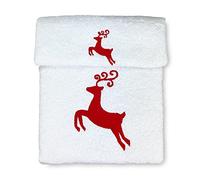Tex family Set asciugamani in puro cotone made in italy (Cervo rosso)