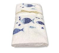 Tex family SET asciugamani MARE PESCIOLINI fondo BIANCO