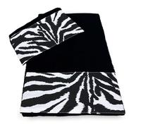 Tex family Set Asciugamani Spugna 1+1 Viso e ospite ZEBRATO Bianco Nero