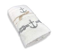 Tex family SET ASCIUGAMANI spugna MARE MARINO ANCORA BEIGE