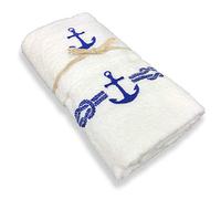Tex family SET ASCIUGAMANI spugna MARE MARINO ANCORA BLU
