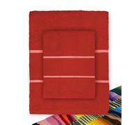 Tex family Set Asciugamani Spugna Personalizzati con Nome in Cotone 100% Punto Croce 1+1 Viso e Ospite - Rosso