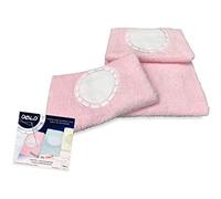 Tex family Set Asciugamani Spugna Tela Aida da ricamare Punto Croce 1+1 con OBLÒ Viso E OSPITE Complete di Sacco WASHY - Rosa