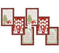 Tex family Strofinacci Cucina Cotone Natale Calendario 2026 - Set 6 Pezzi, 3 Stampe, Idea Regalo, Made in Italy assortimento A