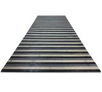 Tex family Tappeto in Legno Bamboo Woody © Passatoia Antiscivolo Multiuso Cucina Bagno Ingresso (Cm. 50x320, Sfumato Nero)