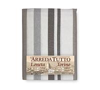 Tex family telo arredo copritutto gran foulard copriletto copridivano tessuto Dory riga beige - 1 piazza - cm. 170x280