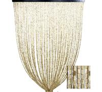 Tex family Tenda Perline Legno Beige Handmade Natura - Fili Bamboo 100% Naturale - Asta Nera - Uso Interno - Decorazione Porta e Divisorio - Cm. 100x220