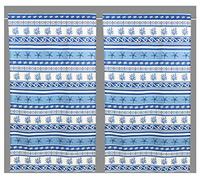 Tex family Tendina Vetro Moderna Larga 45 o 60 o 80 Grecia Blu Made in Italy - 1 Telo cm. 80x150