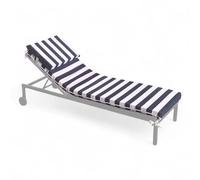 Tex family Topper Imbottito per Sdraio Piscina con Cuscino Memory Foam - 200x60 cm. - 7 cm Spessore, Sfoderabile - Made in Italy - Blu