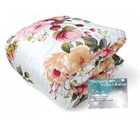 Tex family Trapunta Fiocco Sanderson Fiore Delicato Rosa - Invernale 300 gr/mq, Microfibra Morbida, 4 Punti Calore - Made in Italy - Cm. 260x260