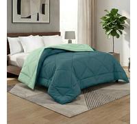 Tex family Trapunta matrimoniale CaldoSogno double-face verde 300 gr/mq - Piumone invernale caldo e morbido 250x250 cm