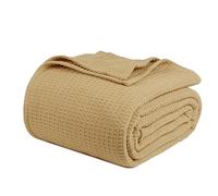 Tex Trend Coperte in 100% cotone, per letto king size, resistenti e versatili, per un comfort tutto l'anno, traspiranti e leggere, color cachi (228,6 x 274,3 cm)