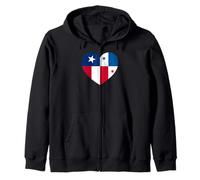 Texas And Panama Flags: Heart Shaped Unity Felpa con Cappuccio