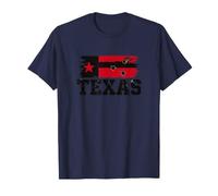 Texas Bandiera Sinistra Nero E Rosso Ribelle Stato Grunge Maglietta