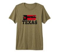 Texas Bandiera Sinistra Nero E Rosso Ribelle Stato Grunge Maglietta Premium