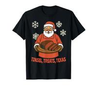Texas BBQ Santa Brisket Funny Holiday Christmas Humor Design Maglietta