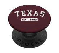 Texas classico bianco vintage testo est. 1845 PopSockets PopGrip Adesivo