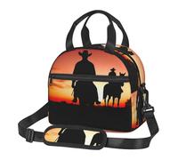 Texas Cowboy Borsa per il pranzo per donne e uomini, riutilizzabile, borsa termica per il pranzo, a prova di perdite, grande capacità, contenitori per alimenti per lavoro, viaggi all'aperto