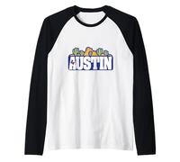 Texas Desert Paesaggio Austin Viaggio retrò Minimalista Maglia con Maniche Raglan