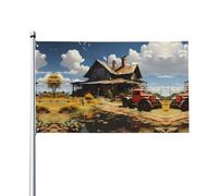 Texas Farm Tractor Prints Bandiere decorative per esterni 0,9 x 1,5 m leggere e belle adatte per cortili esterni e celebrazioni di festival.