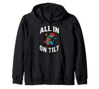 Texas Holdem Poker Player all in On Tilt Felpa con Cappuccio