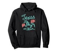 Texas Horse And Roses Vintage Western Felpa con Cappuccio