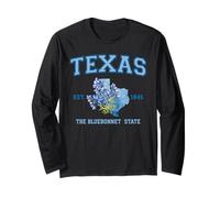 Texas Le Bluebonnets EST. 1845 Texas Flower Maglia a Manica