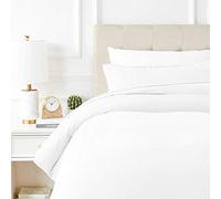 TEXAS LINEN CO. Set copripiumino per letto queen size, in rasatello di cotone egiziano a 600 fili, 3 pezzi, 100% puro cotone, 2 federe, chiusura a cerniera, 7 lacci angolari, colore bianco