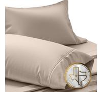 TEXAS LINEN CO. Set di 2 federe per cuscini king size in cotone egiziano di lusso, 1000 fili, per dormire, morbide come la seta, rinfrescanti, extra lunghe, qualità alberghiera, colore tortora