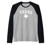 Texas Lone Star State Vintage Atleta Deserto Texano Cowboy TX Maglia con Maniche Raglan