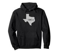 Texas - Maglietta con Mappa Home Is Where The Heart Is Distressed Felpa con Cappuccio