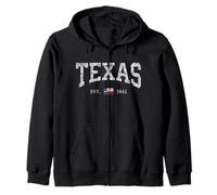 Texas - Maglietta da Donna e Uomo, Bambino, Bandiera dello Stato del Texas Distressed Felpa con Cappuccio
